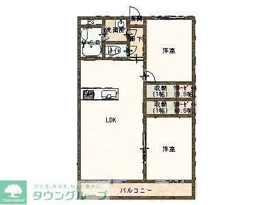 ル・シエル浜町(2LDK/1階)の間取り写真