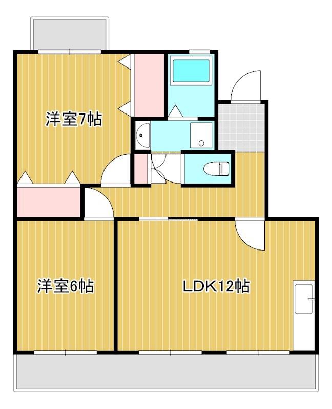 クリサンテB(2LDK/2階)の間取り写真