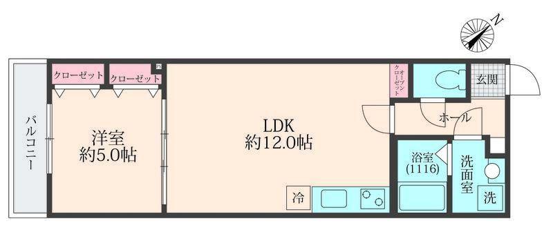 ミリアビタ稲毛東(1LDK/2階)の間取り写真