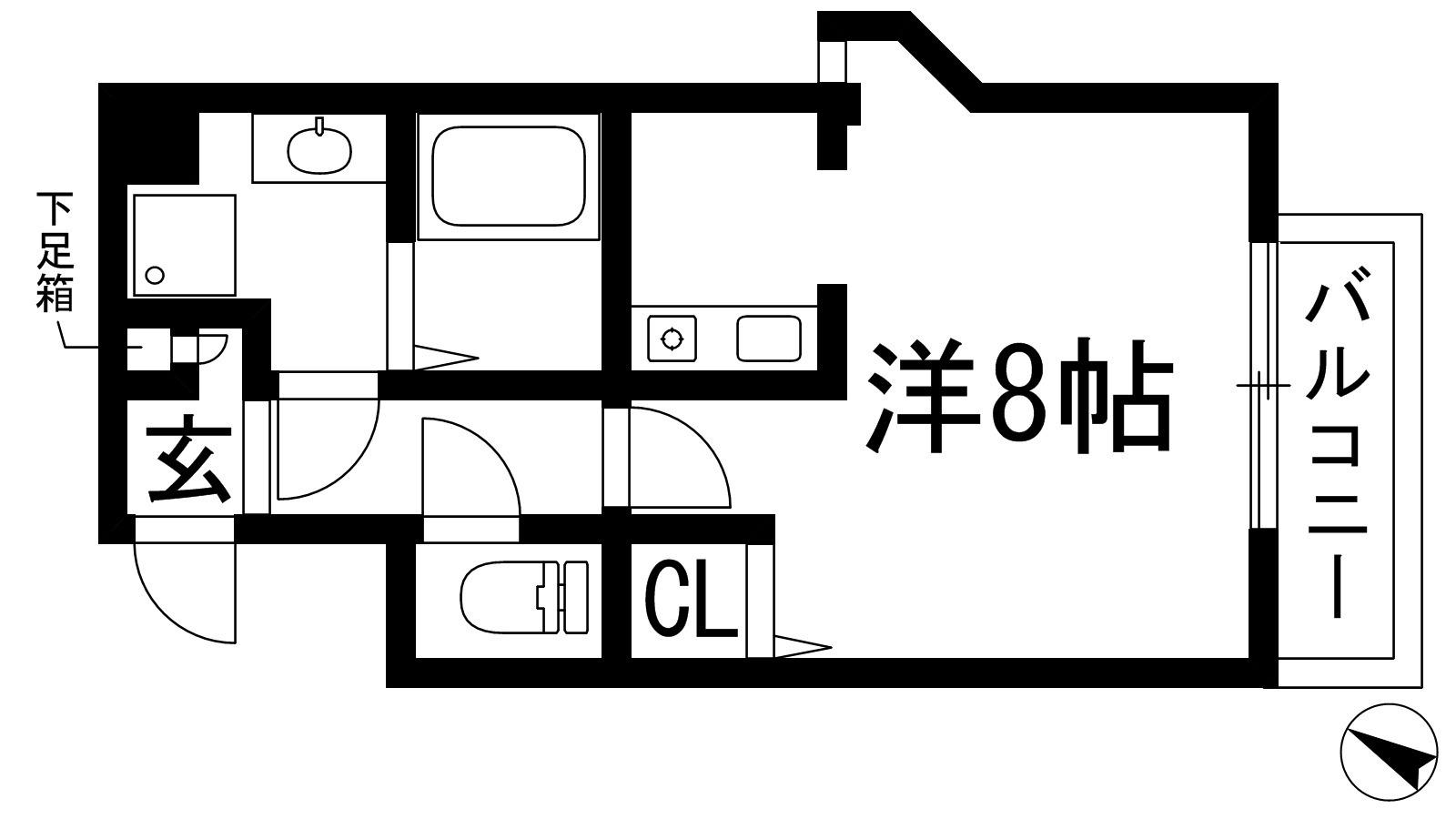 ONLYONE小花Ⅱ(ワンルーム/4階)の間取り写真