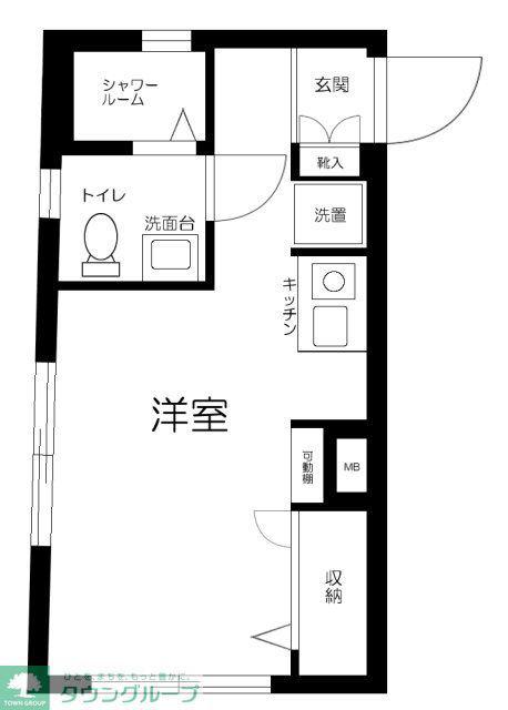 桜新町HILLZ(1K/3階)の間取り写真