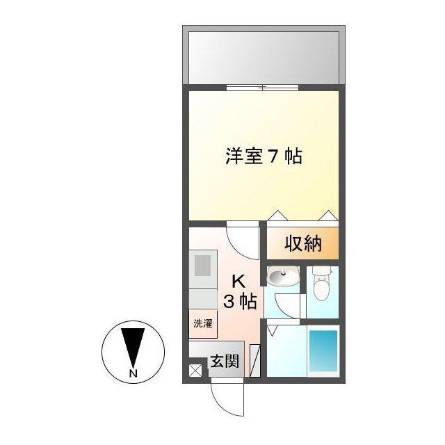 コーポ潮風(1K/1階)の間取り写真