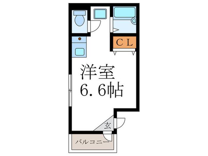 西院ヒルズ(ワンルーム/1階)の間取り写真