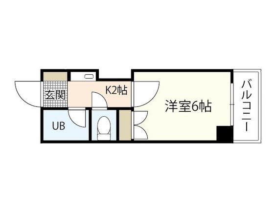 ウエストウッドII(1K/5階)の間取り写真