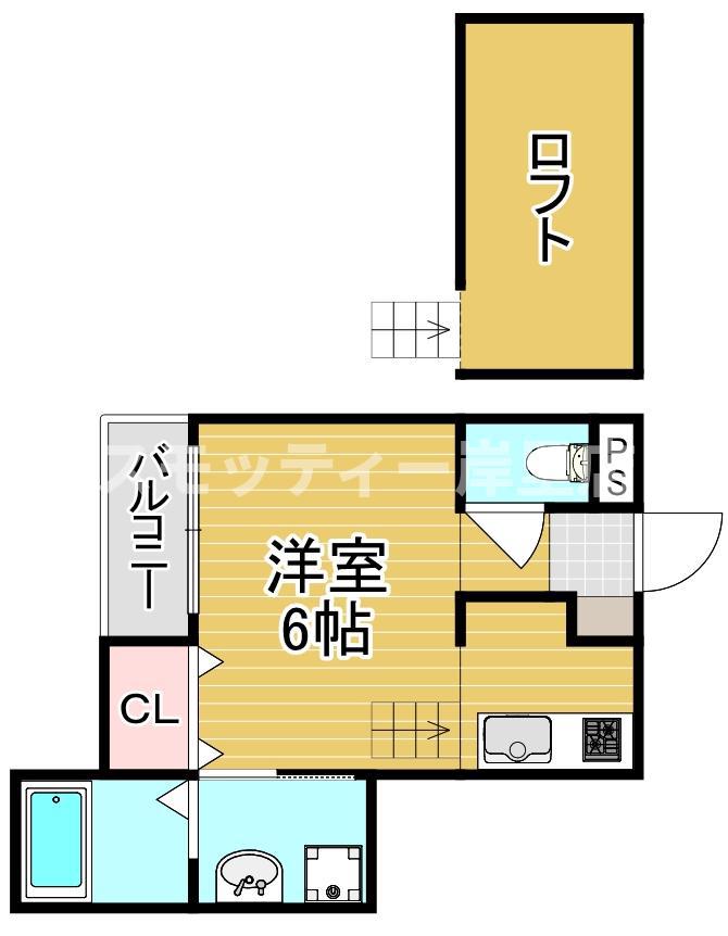 エバーグリーンテラス(1K/2階)の間取り写真