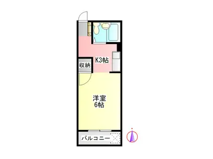 コーポ平成(1K/3階)の間取り写真