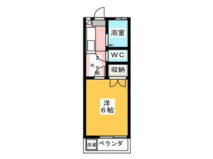 伏見ハイツ(1K/2階)の間取り写真
