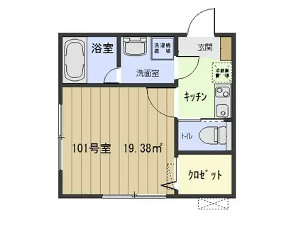 コーラルコート秋津 壱番館(1K/1階)の間取り写真