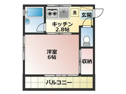 富澤ハイツ(1K/2階)の間取り写真
