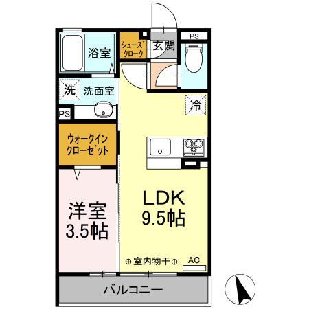カーサソレアーダ(1LDK/3階)の間取り写真