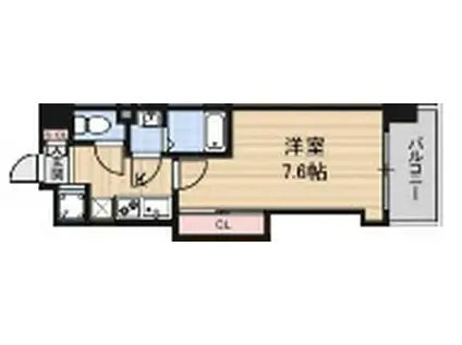 LUXE難波西II(1K/4階)の間取り写真