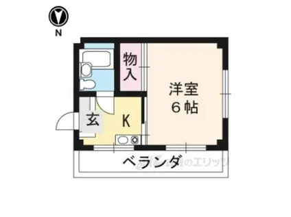 桃園ハイツ(1K/3階)の間取り写真