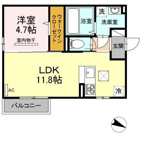 ムンド 101(1LDK/1階)の間取り写真