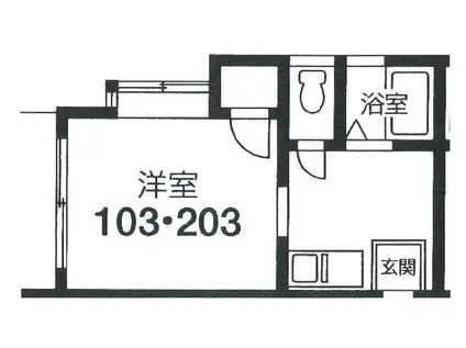 センティア弐番館(1K/1階)の間取り写真