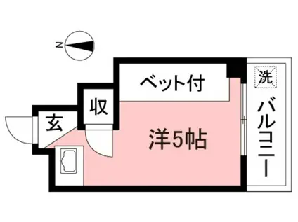 森荘(ワンルーム/4階)の間取り写真