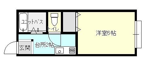 リベレあきつ(1K/2階)の間取り写真