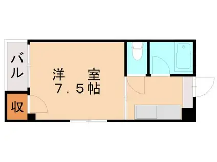 クレシェンド千代ケ崎(1K/3階)の間取り写真