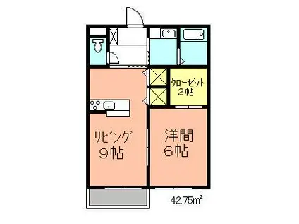 エルメゾン樋口(1LDK/2階)の間取り写真