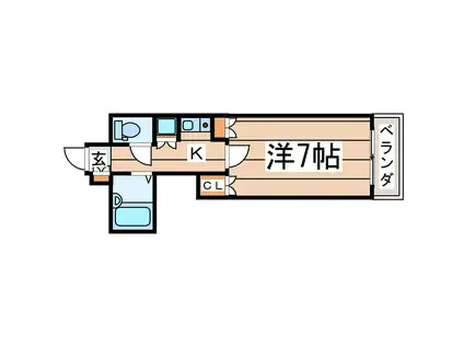 エトワール仙台第一(1K/2階)の間取り写真