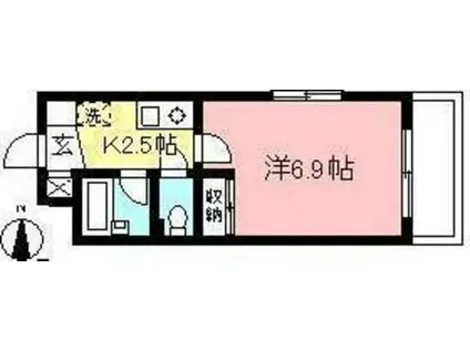 ピアシティ晃和(1K/3階)の間取り写真