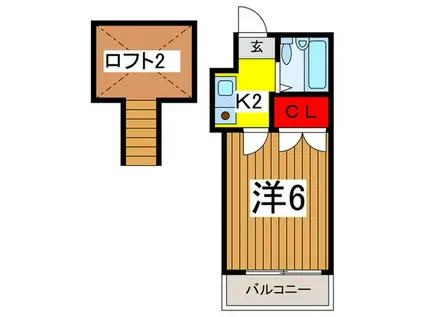 浦和EXCEL15(1K/2階)の間取り写真