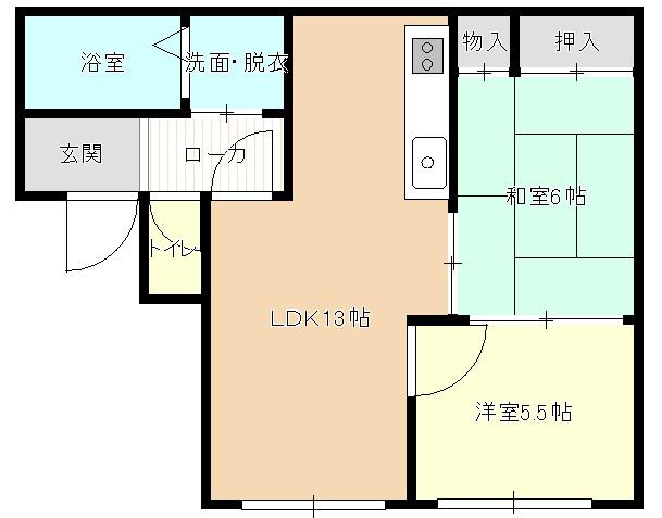 積水ハウスのシャーメゾン アプリコットK(2LDK/2階)の間取り写真