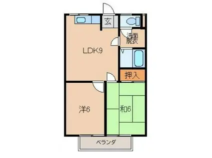 リブ直川(2LDK/2階)の間取り写真