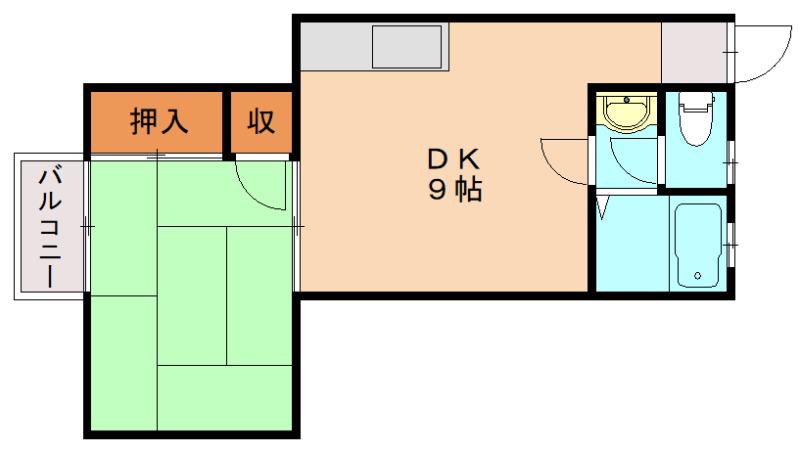 小串コーポ(1DK/2階)の間取り写真