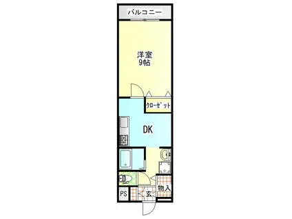 レジデンス金子(1DK/3階)の間取り写真