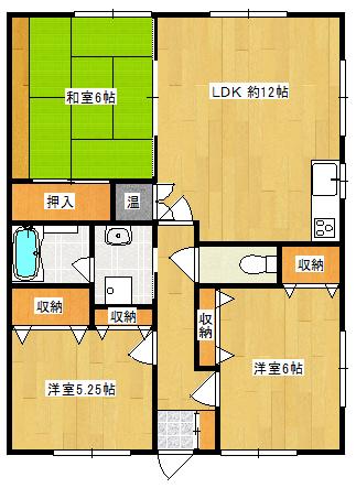 アネシス松木(3LDK/2階)の間取り写真