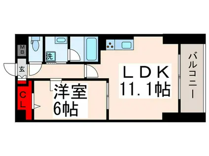 東京メトロ千代田線 千駄木駅 徒歩4分 11階建 築11年(1LDK/9階)の間取り写真