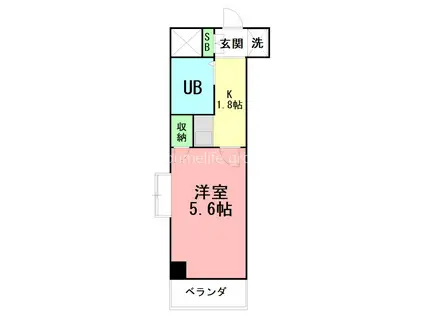 シルフィード平塚(1K/8階)の間取り写真