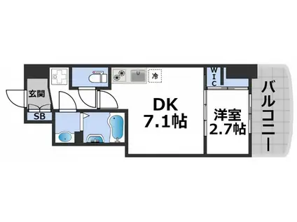 セレニテ桜川駅前プリエ(1DK/8階)の間取り写真