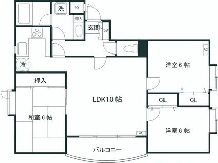 ワコーレ小川(3LDK/2階)の間取り写真