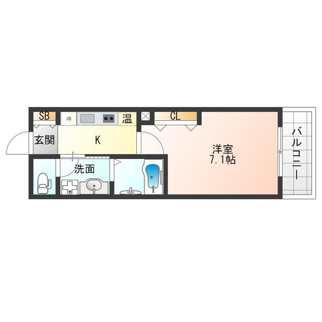 みおつくし春日出(1K/3階)の間取り写真