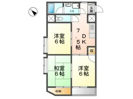 リエゾン清洲(3DK/4階)の間取り写真