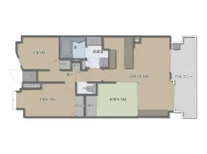 ロフティ大分駅前(3LDK/15階)の間取り写真
