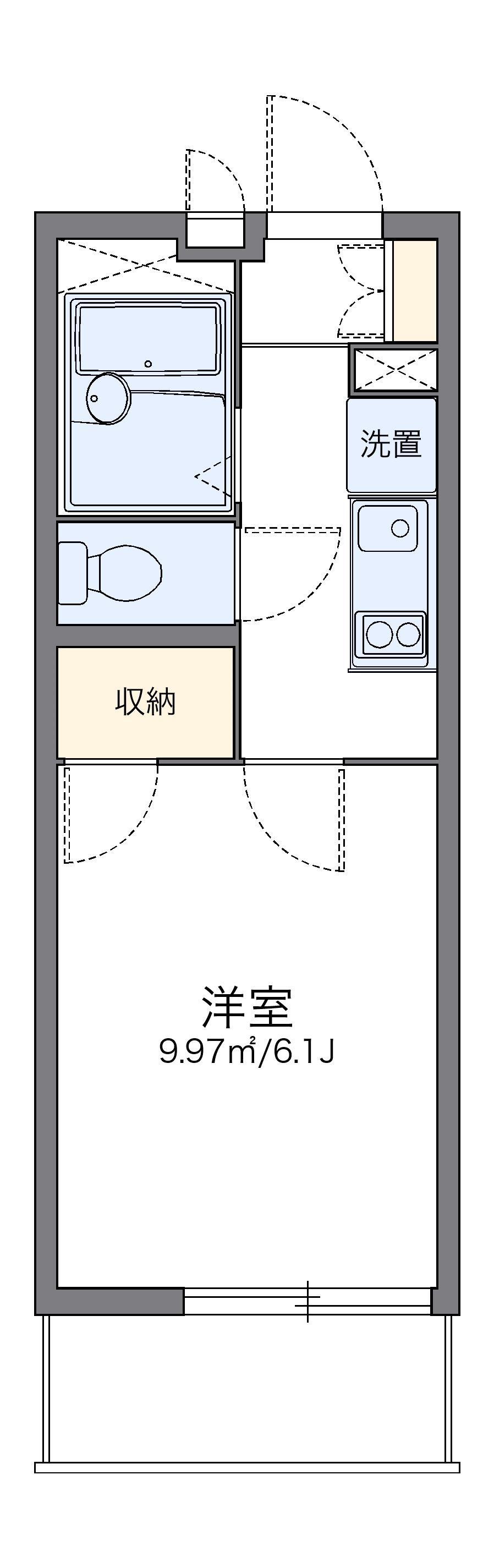レオパレス真野(1K/1階)の間取り写真
