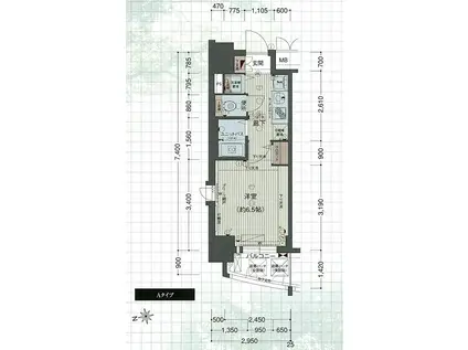 プレサンス金山グリーンパークス(1K/11階)の間取り写真