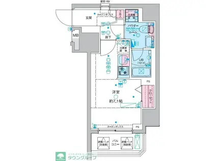 GENOVIA三郷駅前(ワンルーム/13階)の間取り写真