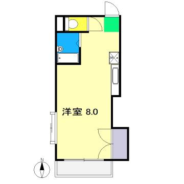 高野ハイツ(ワンルーム/4階)の間取り写真