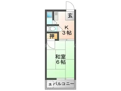 マンションべガ(1K/3階)の間取り写真