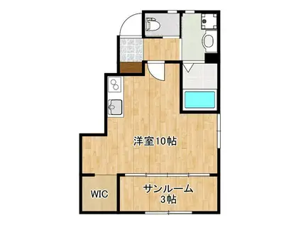 FLOWER VALLEY I(ワンルーム/1階)の間取り写真