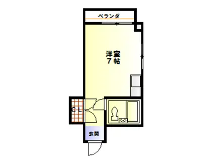 アベニュー城見(ワンルーム/5階)の間取り写真