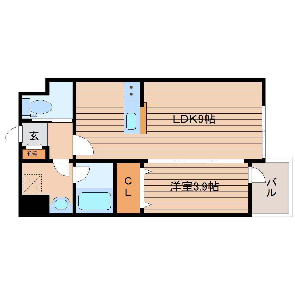 プレシャス二日町(1LDK/5階)の間取り写真