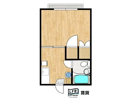 COCORU GARDEN B(1K/1階)の間取り写真