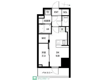 アーバンパーク扇大橋(1DK/6階)の間取り写真