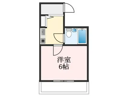 リバティーコート(1K/3階)の間取り写真