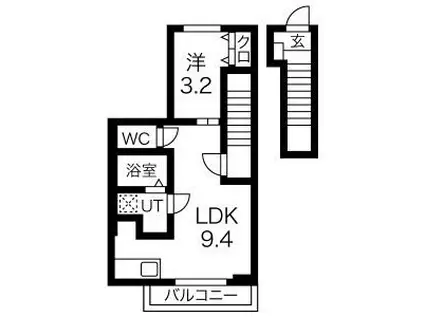 ROGER CONFORT III(1LDK/2階)の間取り写真