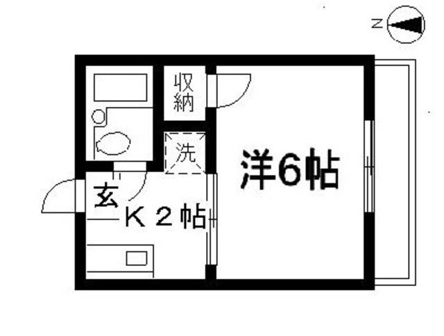 シティハイム SHIMA(1K/2階)の間取り写真